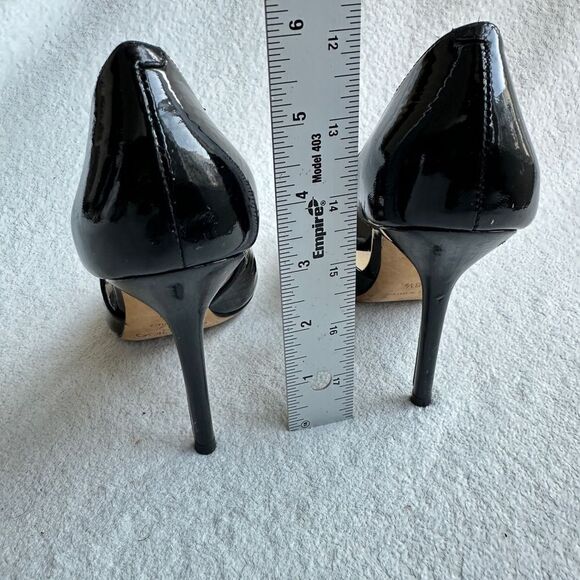 Jimmy Choo London Black Women's 36.5 US 6.5 Patent Leather Dorsay Pumps Peep Toe - Picture 9 of 9